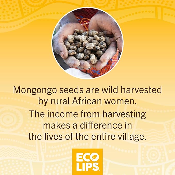 LIP BALM Mongo Kiss 6-Pack (6 tubes) Vanilla Honey by Eco Lips 100% Organic Beeswax & Cocoa Butter Lip Care with Organic Mongongo Oil - Soothe & Moisturize Dry and Cracked Lips - Made in USA-VivaGrace Women