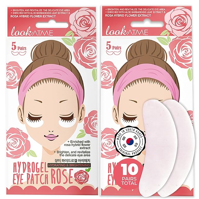Eye Mask for Puffiness - Under Eye Patches for Dark Circles - Korean Under Eye Mask Patches for Puffy Eyes - Eye Gel Pads Depuffing Eye Brightener with Rose, Caffeine, Hydrogel & Collagen (10 Pairs)-VivaGrace Women