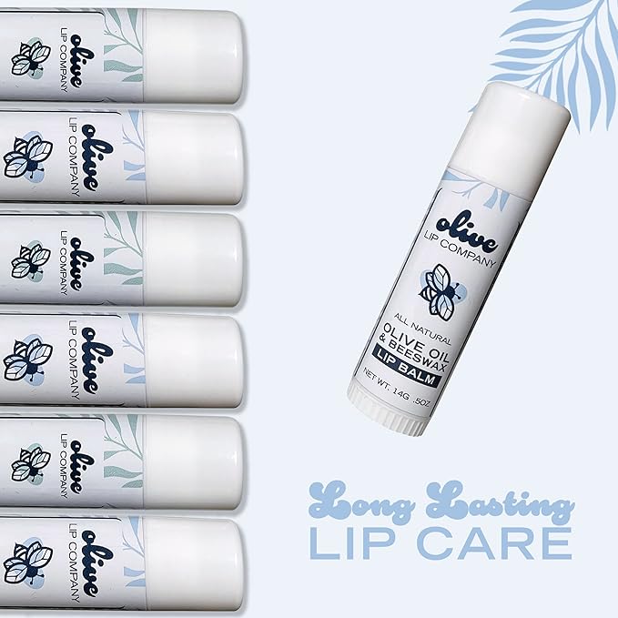 Hydrating Olive Oil and Peppermint Lip Balm with Mango Butter and Beeswax, 0.5 oz. Jumbo Tube, Clear Long Lasting Moisturizer for Dry, Cracked, Chapped Lips-VivaGrace Women