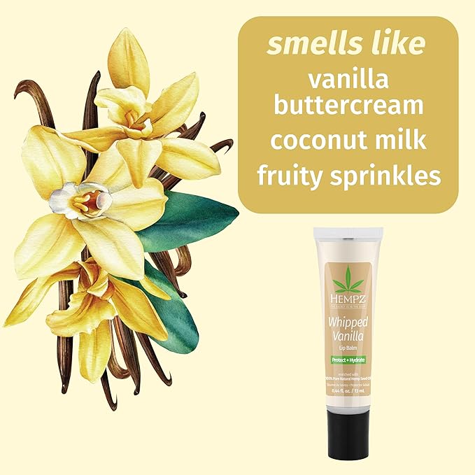 Hempz NEW Vanilla Lip Butter Balm, Soothing and Hydrating Lip Care for Men or Women, .44oz-VivaGrace Women