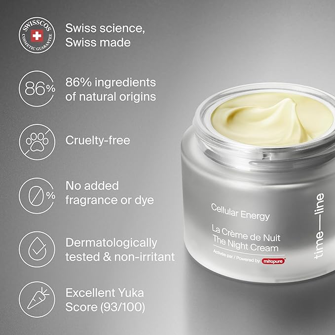 Timeline The Night Cream powered by Mitopure (Urolithin A) Helps skin regenerates overnight, clinically proven to boost skin hydration, significantly reduce wrinkles appearance. 1.69oz (50ml)-VivaGrace Women