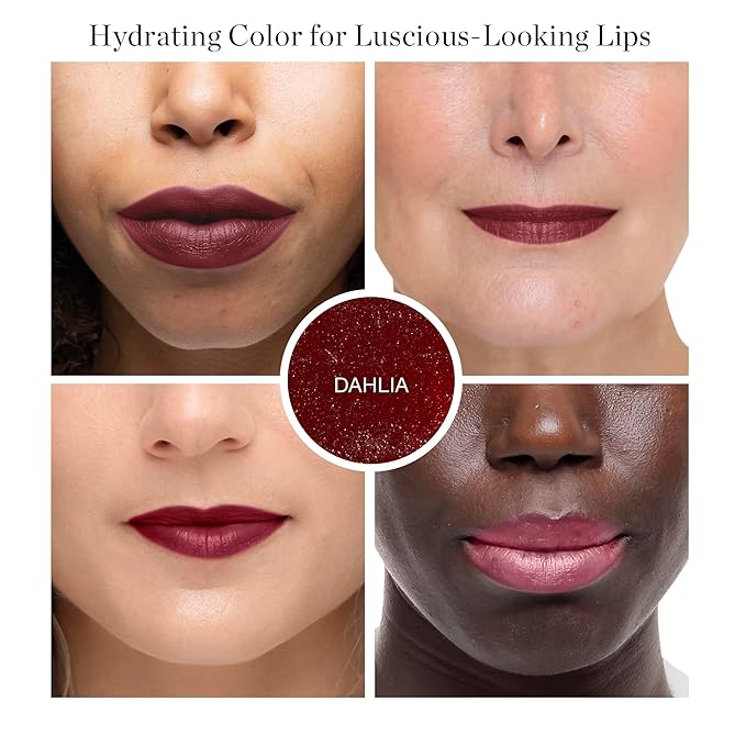 Ogee Tinted Sculpted Lip Oil - Lip Stain Made with 100% Organic Coconut Oil, Jojoba Oil, and Vitamin E - Best as Lip Balm, Lip Color or Lip Treatment - DAHLIA-VivaGrace Women