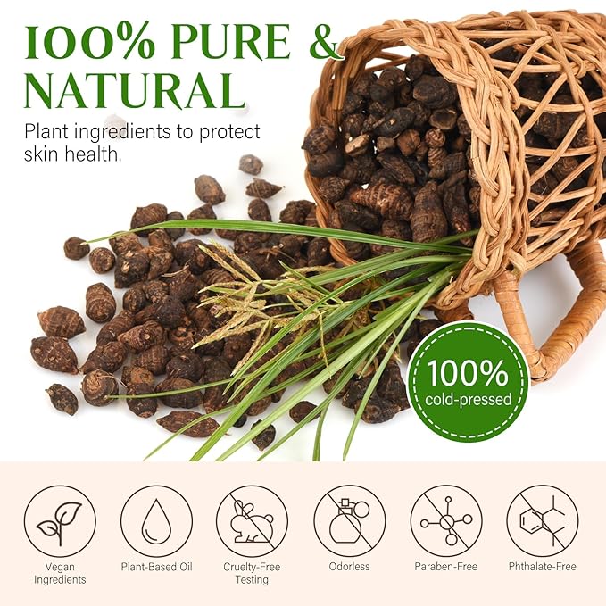 Cyperus Rotundus Oil,Cyperus Oil,Cyprus Rotundus Oil for Hair Removal,Cyperus Oil Natural, Soothing and gentle,Reducing Body Hair Growth,Smooth Skin & Hair Removal,60ml-VivaGrace Women