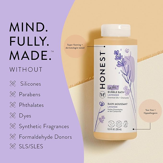 Honest Beauty Extreme Length Volumizing Clean Mascara + Honest Lavender Foaming Bubble Bath Bundle | Naturally Derived + Cruelty Free | 0.27 fl oz, 12 fl oz-VivaGrace Women