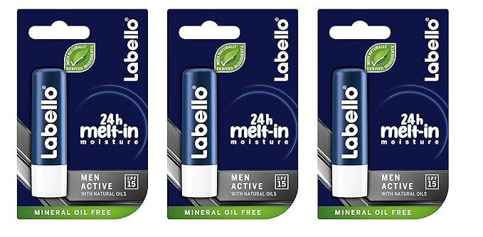 Labello Active Lip Care for Men 4.8g/5.5ml SPF 15-3 Pack-VivaGrace Women