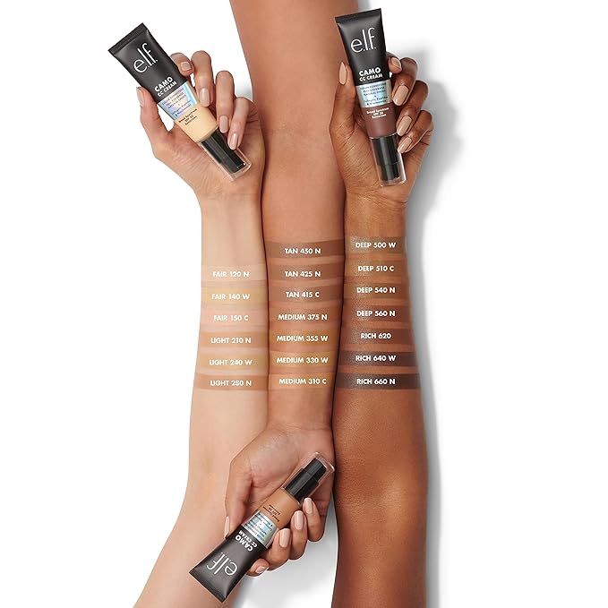 e.l.f. Camo CC Cream, SPF 30 Color-Correcting Medium-To-Full Coverage Face Foundation, Delivers An Airbrushed Finish, Vegan & Cruelty-Free, Tan 415 C-VivaGrace Women