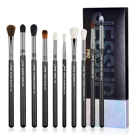 Jessup Eyeshadow Brush Set Professional Eye Blending Brushes for Lid Small Fluffy Soft Eye Brushes 10pcs, T331-VivaGrace Women