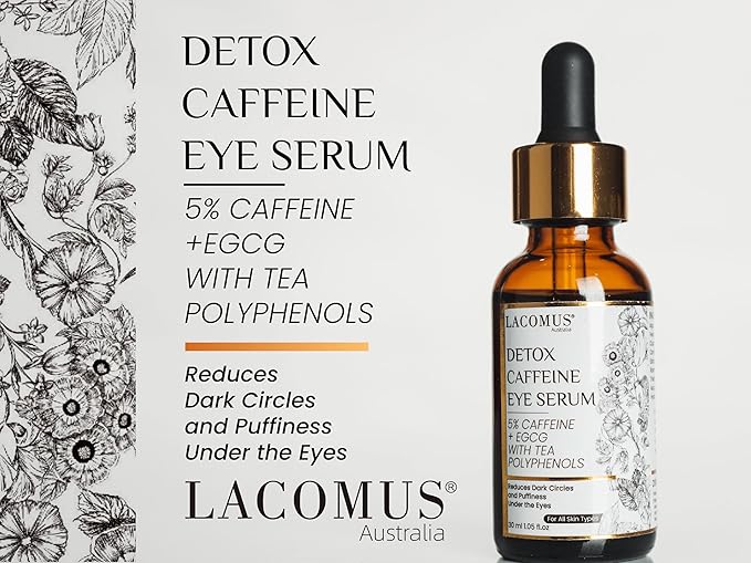 Advance Caffeine 5% + EGCG Serum for Brighter Eyes - Powerful Eye Contour Serum for Reduces Puffiness, Dark Circles, and Pigmentation - Hydrating and Smoothing Formula - LACOMUS Australia-VivaGrace Women