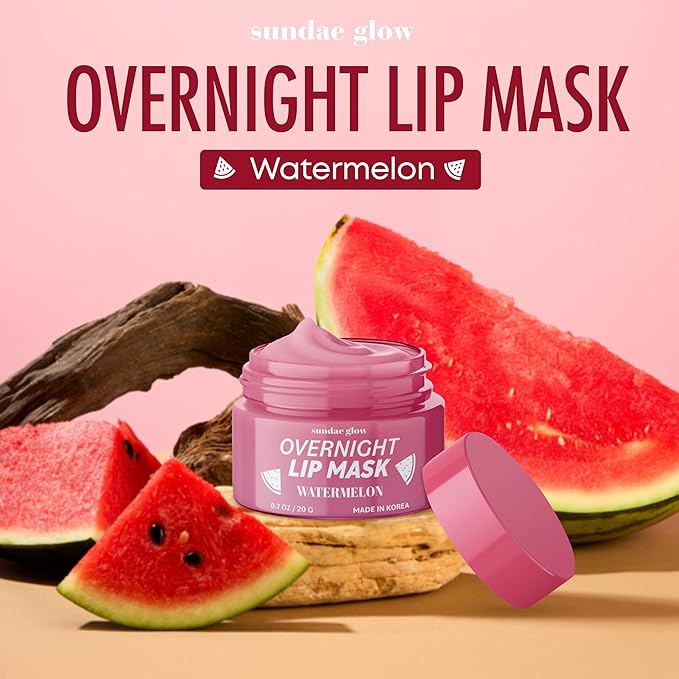 Watermelon Lip Mask - Dermatologist Tested, Anti-Aging, Korean Skin Care, Deep Hydration, Overnight Lip Repair - Vegan, Clean Beauty, 95% Natural, Cruelty-Free - 1 Pack-VivaGrace Women
