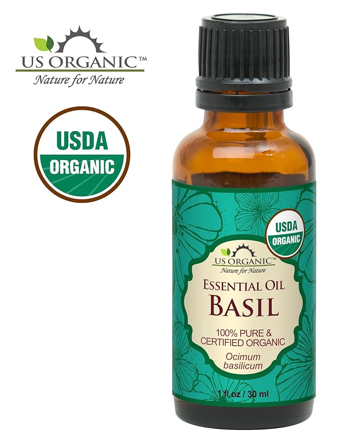 US Organic 100% Pure Basil Essential Oil - USDA Certified Organic, Steam Distilled W/Euro droppers (More Size Variations Available) (30 ml / 1 fl oz)-VivaGrace Women