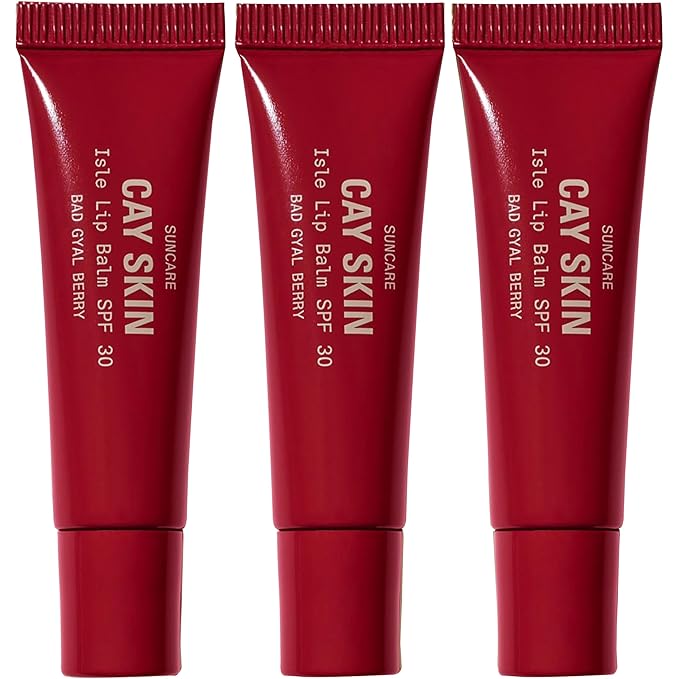 Cay Skin Isle Lip Balm SPF 30 – High Shine, Hydrating + Sheer Lip Gloss in Vanilla Brown Sugar Flavor – Formulated with Natural Ingredients for All Skin Tones – 3-Pack, Bad Gyal Berry-VivaGrace Women