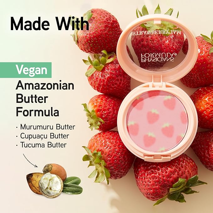 Physicians Formula Murumuru Strawberry Jam Blush Strawberry, Shimmery finish-VivaGrace Women