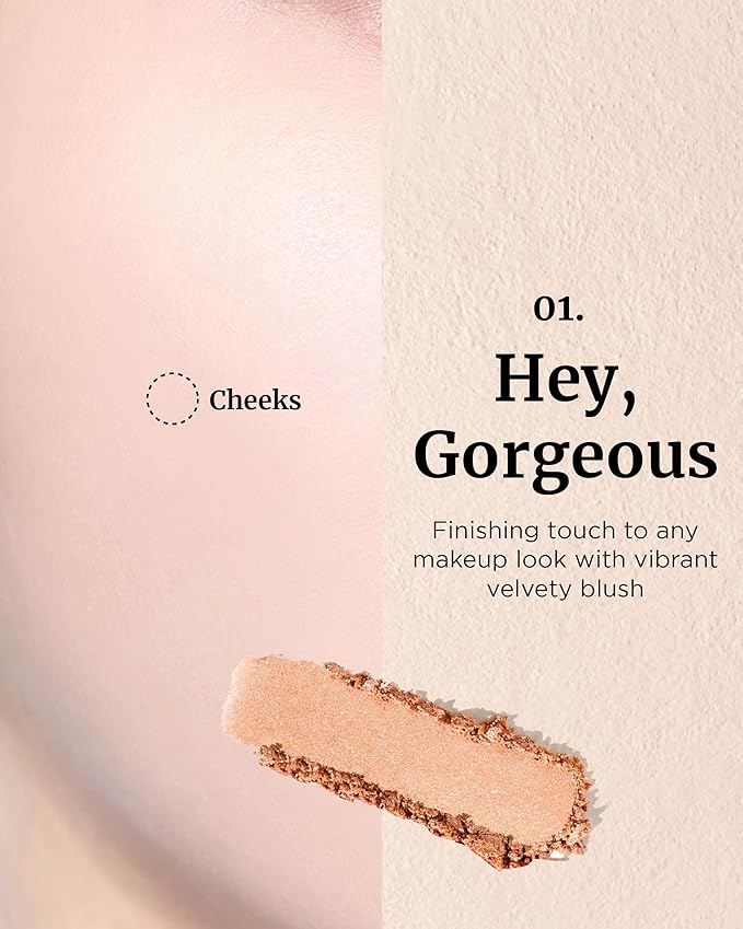 VDL Cheekstain Pastel Blush for Cheeks (Hey, Gorgeous, 0.2oz) - Lightweight, Velvet Powder Formula - Seamless, Long-Lasting, Natural-Looking Glow | Korean Makeup-VivaGrace Women