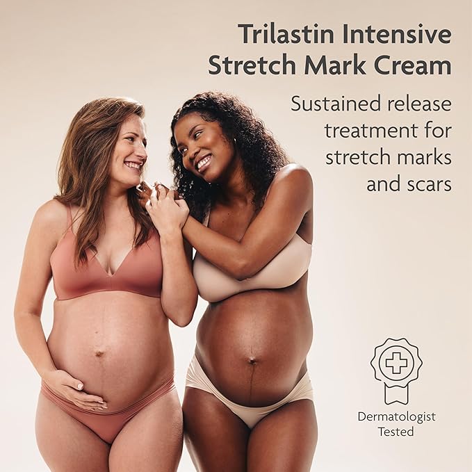 TriLASTIN-SR Intensive Stretch Mark Cream (5.5 oz.) for Pregnancy, Scar Cream and Moisturizing Lotion, Cocoa Butter, Scar Treatment, Hypoallergenic and Paraben-Free-VivaGrace Women