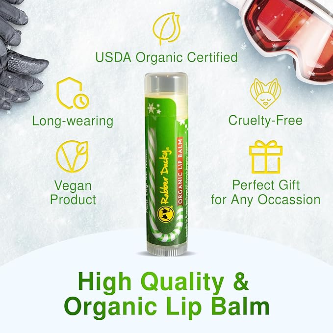 Rubber Ducky Carefree Natural Organic Lip Balm - Instant Hydration & Lip Moisturizer for Very Dry Lips - Vanilla Mint Lip Balm Flavor with Vitamin E - Vegan, Certified Organic Lip Care - 3 Pack-VivaGrace Women