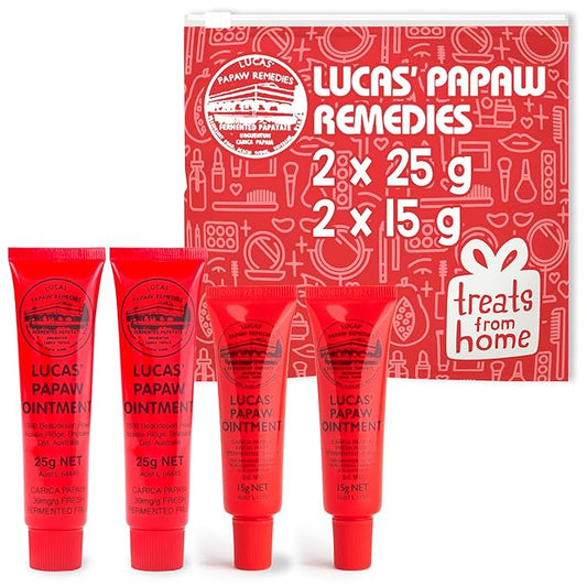 Lucas Pawpaw Lip Ointment, Lucas Pawpaw Cream, Lucas Pawpaw Ointment for Lips & Dry Skin (2x15 Gram plus 2x25 Gram)-VivaGrace Women