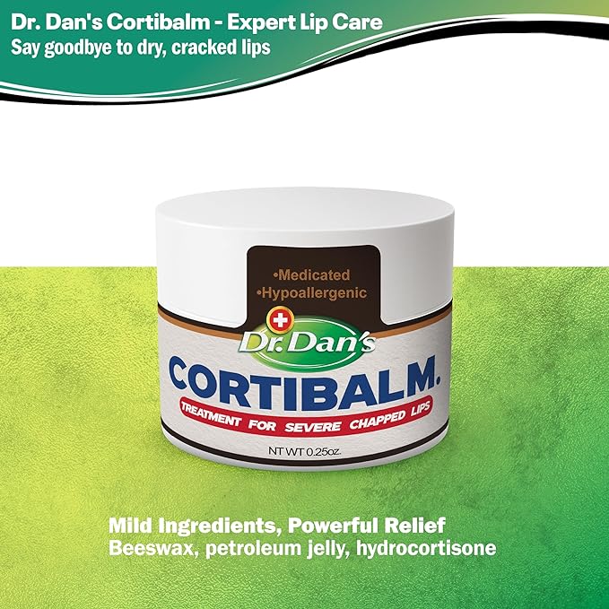 Dr. Dan's Cortibalm Jar - 1 Pack - for Dry Cracked Lips - Healing Lip Balm Jar for Severely Chapped Lips - Designed for Men, Women and Children -VivaGrace Women