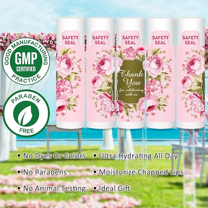 DMSKY Lip Balm Bulk 60 Pcs, Bridal Shower Gifts for Guests,Thank You Gifts for Coworkers Women Men, Bridal Wedding Favors for Guests-VivaGrace Women