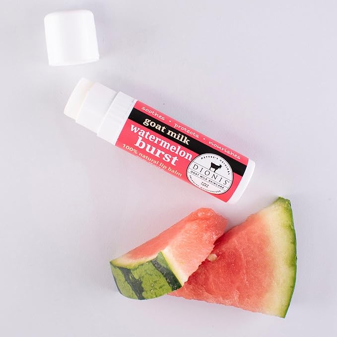 Dionis Goat Milk Skincare Watermelon Holiday Lip Balm Gift Set - Beeswax, Shea Butter & Coconut Oil Lip Care Products Made in The USA - Cruelty Free Lip Moisturizer For Chapped Lips, 0.28oz 3 Pack-VivaGrace Women