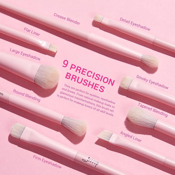 Jessup Pink Makeup Brushes Set 14Pcs Make up Brushes Premium Vegan Foundation Concealer Blush Eyeshadow Eyeliner Powder Highlighter Blending Face Brush Set, T495-VivaGrace Women