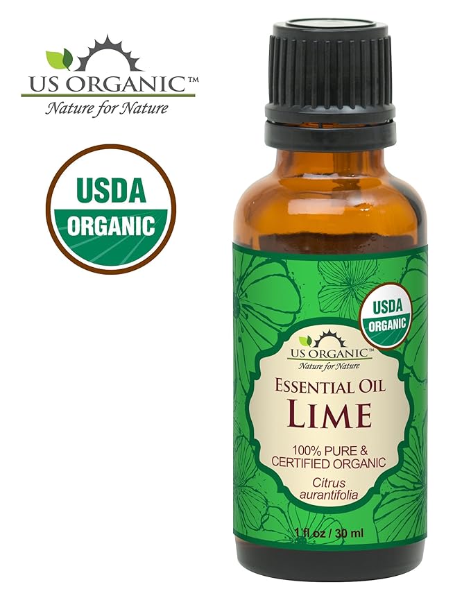 US Organic Lime Essential Oil - Certified Organic, Steam Distilled - W/Euro droppers (More Size Variations Available) (30 ml / 1 fl oz)-VivaGrace Women