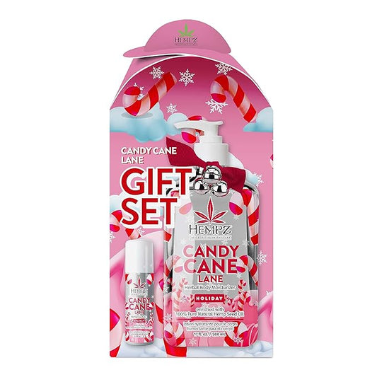 Hempz Holiday Gift Set, Candy Cane Lane Moisturizer (17 Oz) & Lip Balm (.44 Oz) – Holiday Moisturizing Lip Balm & Hydrating Lotion Skin Care Gift Set for Women & Men for Combatting Dry Lips & Skin-VivaGrace Women