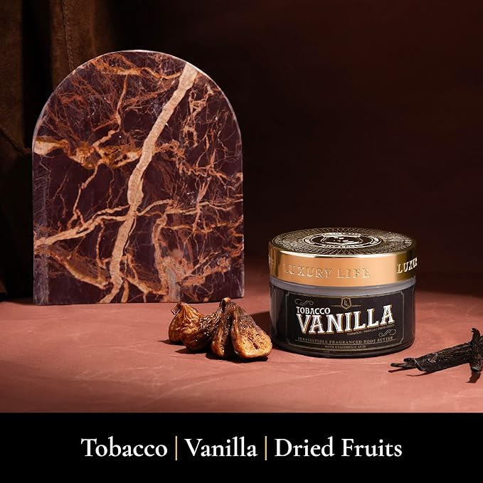 LUXURY LIFE BUTTER - Irresistibly Scented Body Butter with Hyaluronic Acid for Ultimate Moisture. Luxurious Natural Fragrance. Hydrates for a Non-Greasy Glamorous Glow, Tobacco Vanilla, 5 oz.-VivaGrace Women