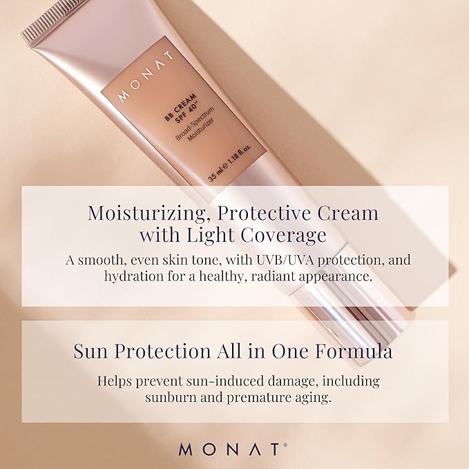 Monat BB Cream SPF 40 - Vanilla Broad-Spectrum Moisturizer, Lightweight Tinted Coverage, Fragrance-Free, 35ml/1.18 fl. oz.-VivaGrace Women