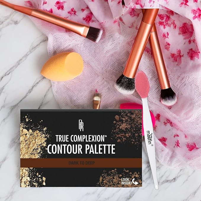 Contour Palette True Complexion, Dark To Deep, With Nose Cleaning Brush, Sculpting Palette Highlighting Powder Contouring Palette, Blendable Shades For Definition [Pack Of 2]-VivaGrace Women