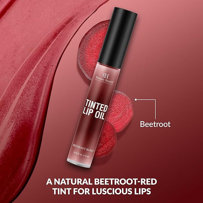 Botanic Hearth Tinted Lip Oil | Moisturizing Lip Gloss Oil for Dry Lips | Deep Red Gloss | Lightweight & Non Greasy | 0.3fl oz-VivaGrace Women