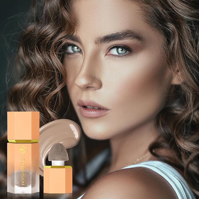 Liquid Contour Stick Makeup - Cream Face Contour Wand with Cushion Applicator, Natural Matte Long Lasting Creamy Bronzer Contour, Lightweight Silky Blendable (#02 SOFT TAN)-VivaGrace Women