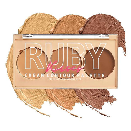 Ruby Kisses Contour Palette 3-in-1 Contour, Conceal, Highlight All-In-One Mini Palette, Long-Lasting, Easy to Blend Cream Contour Palette for Oily and Dry Skin (Medium To Tan)-VivaGrace Women