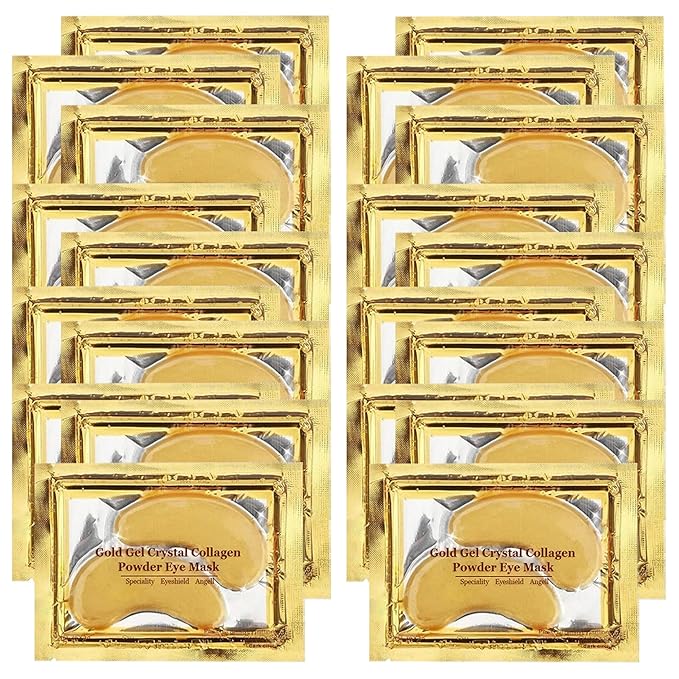 Under Eye Patches (20 Pairs) - Golden Eye Mask with Amino Acid & Collagen, Cooling Eye Care for Wrinkles, Puffy Eyes & Dark Circles, Skincare Treatment for Men & Women-VivaGrace Women
