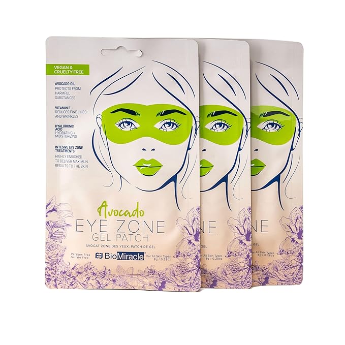 BioMiracle Avocado Eye Zone Gel Patch, Under Eye Treatment, For Under Eye Bags, Avocado Gel Patch (Pack of 3)-VivaGrace Women