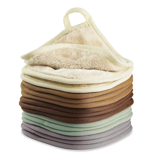 Makeup Remover Cloth, 15-Pack Soft Microfiber Face Towels for Washing Face, 5" x 5" Eye Makeup Remover Pads, Travel-Friendly Makeup Remover Wipes, Gentle Wash Cloths for Sensitive Skin