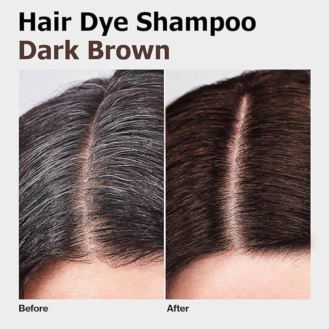 Dark Brown Hair Dye Shampoo 3 in 1 for Gray Hair, Long-lasting & Natual Hair Color Shampoo, Herbal Ingredients Natural Shampoo Hair Dye Effect in Minutes, Gifts for Men Women 500ml-VivaGrace Women