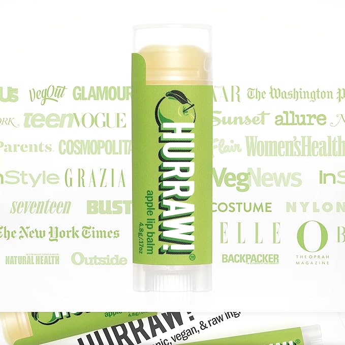 Hurraw! Apple Lip Balm, 2 Pack: Organic, Certified Vegan, Cruelty and Gluten Free. Non-GMO, 100% Natural Ingredients. Bee, Shea, Soy and Palm Free. Made in USA-VivaGrace Women