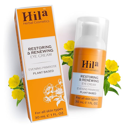 Restoration and Renewal Eye Cream – Evening Primrose Plant Based - Under Eye Cream for All Skin Types, Hydrating Eye Cream, Eye Wrinkle Cream for Women & Men - 30ml-VivaGrace Women