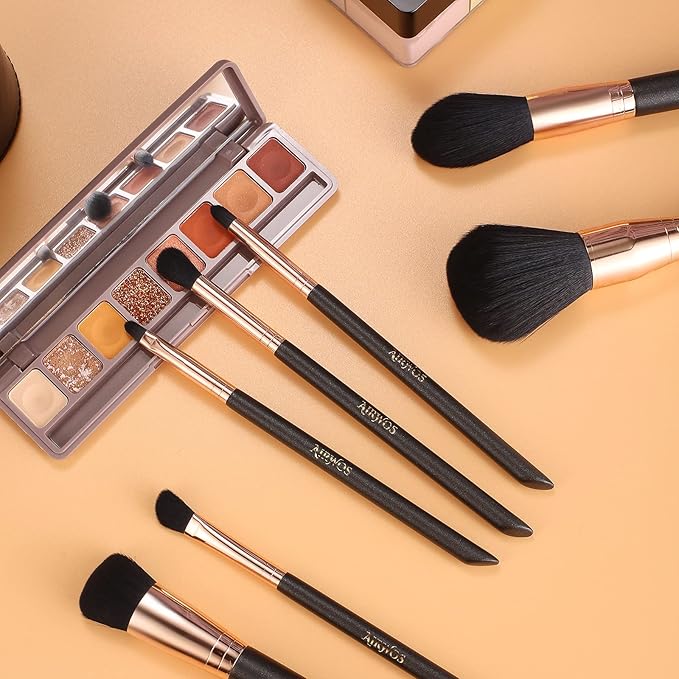 AIRWOS® Makeup Brushes Set Professional 14Pcs Makeup Brushes Pearl Flash Handles Premium Synthetic Foundation Face Powder Brush Blending Eyeshadow Concealers Makeup Brushes MakeUp Brushes with Case-VivaGrace Women