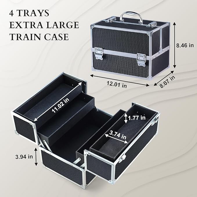 Color Nymph Makeup Sets for Teens Girls Women, Professional Makeup Kits All In One Makeup Set Storage Train Case, Beginner Full Cosmetics Kit with Eyeshadow Blush Lipstick Lipgloss Mascara etc Black-VivaGrace Women