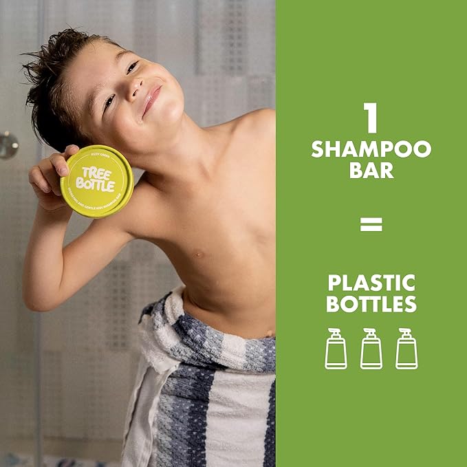 Tree Bottle Hydrolyzed Oat Protein + Aloe Vera Shampoo Bar for Kids – Gentle & Nourishing for Sensitive Scalps - Natural, Tear-Free, Sulfate & Paraben-Free - Made in USA - 4.5oz (Pack of 2)-VivaGrace Women