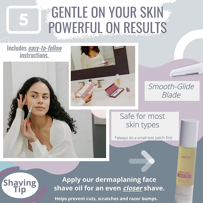 Premium Dermaplaning Tool - Multipurpose Face Razor for Women - Exfoliating Dermaplaner for Smooth Skin, Gentle Eyebrow and Facial Hair Remover - Pack of 3 Blades and Sturdy Metal Handle-VivaGrace Women