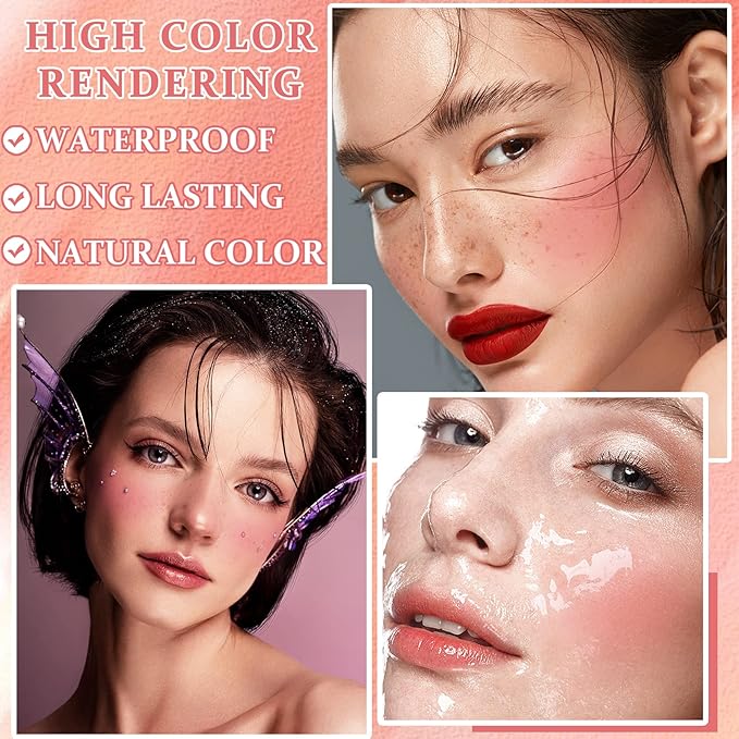 Liquid Blush Cream Blush Soft Matte Blush Liquid Stick for Cheeks Natural Cream Blush Makeup Dewy Face Blush Cosmetics - 02 Pink-VivaGrace Women
