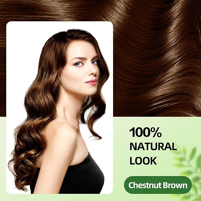 Hair Dye Shampoo 3 in 1 for Gray Hair Coverage, Argan nut Natural Shampoo Hair Dye for Women & Men/Ammonia-Free 500ml(Chestnut Brown)-VivaGrace Women
