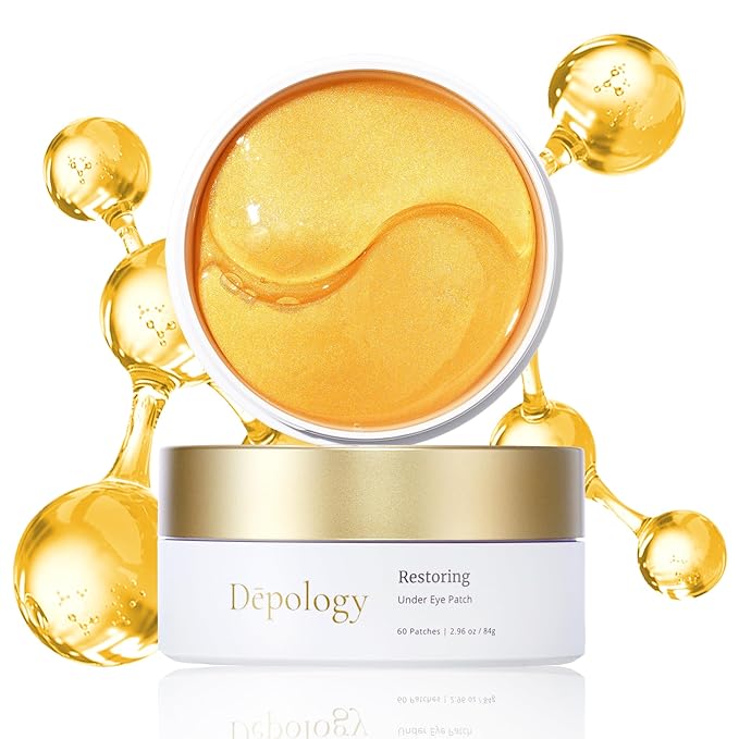 depology Restoring Hydrogel Under Eye Patch | 60 Patches | Brightening Caffeine Gold Pads for Dark Circles | Puffiness | Wrinkles | Refresh | Travel-VivaGrace Women