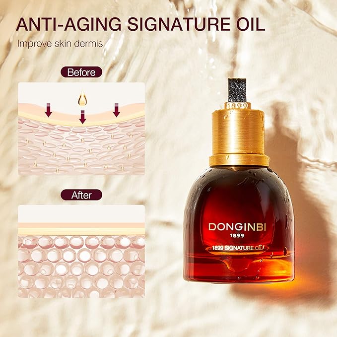 Donginbi 1899 Signature Oil - Skin Barrier Repair & Firming Face Oil for Women, Jojoba Seed Oil & Sweet Almond Oil for Sensitive Skin, Korean Red Ginseng Skin Care, 0.52 floz / 15ml-VivaGrace Women
