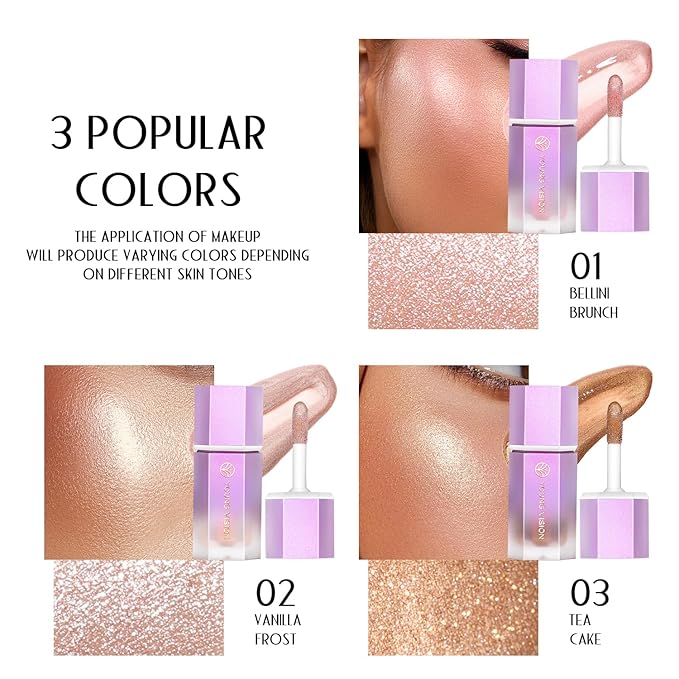 YOUNG VISION Soft Natural Glow Liquid Highlighter, Glow Liquid Illuminator Makeup,Weightless, Long-Wearing, Smudge Proof, Natural-Looking, Dewy Finish,-VivaGrace Women