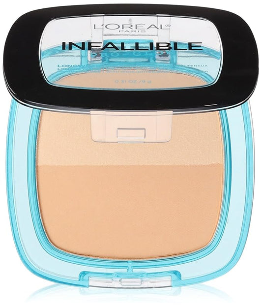 L'Oréal Paris Infallible Pro Glow Pressed Powder, Sand Beige, 0.31 oz.-VivaGrace Women