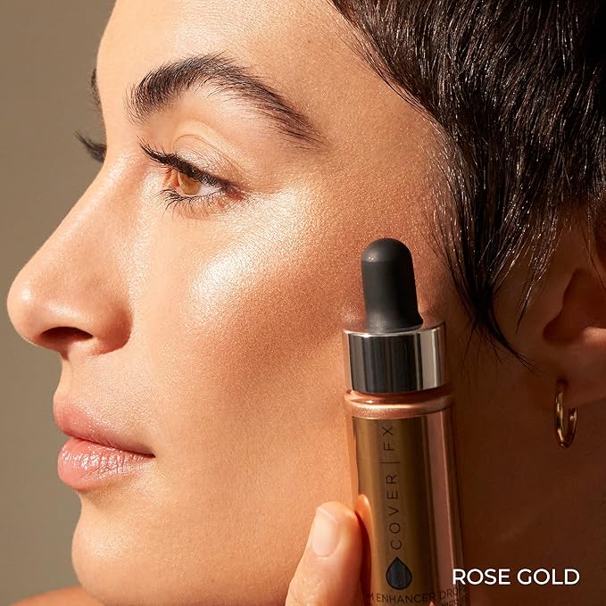 COVER FX Custom Enhancer Drops - Rose Gold: Bronzed Pink Finish - 15mL - Radiant Glow - Liquid Highlighter-VivaGrace Women