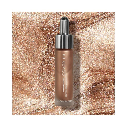 COVER FX Custom Bronzer Drops - Gilded Glow: Rich Bronze - 1 Fl Oz - Radiant Glow Liquid Bronzer - Customizable Color-VivaGrace Women